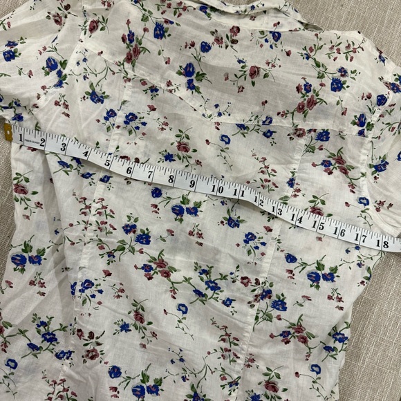 Eden & Olivia Semi-Shear 100% Cotton Colorful Floral Long Sleeve Size S - Picture 11 of 11